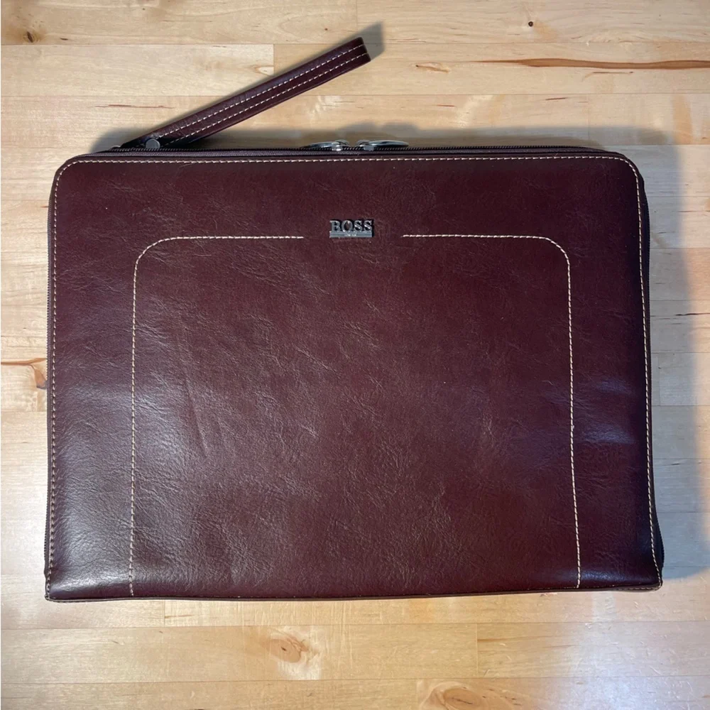Boss - Hugo Boss - Full Zip Executive Folio Cognac Leather